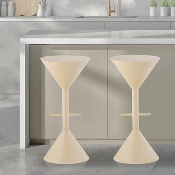 Chronos 29.75" Modern Industrial Iron Hourglass Backless Bar Stool with Foot Rest - JONATHAN Y